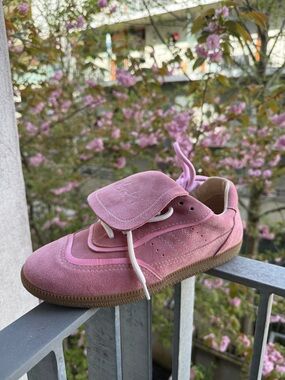 meraki Pink Suede Women's Sneaker with Gum Sole